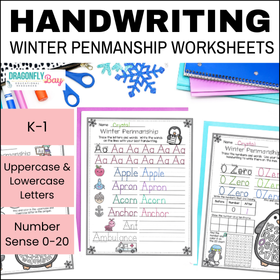 Handwriting Worksheets Letters and Numbers Winter