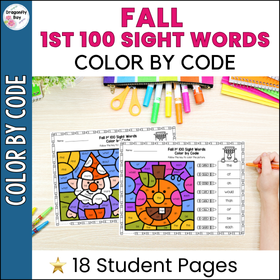 Fall Sight Words Color by Code