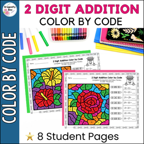 2 Digit Addition Color by Code